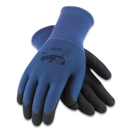 Fast Fans GP Nitrile-Coated Nylon Gloves, Blue & Black - Small - 12 Pairs FA3761167